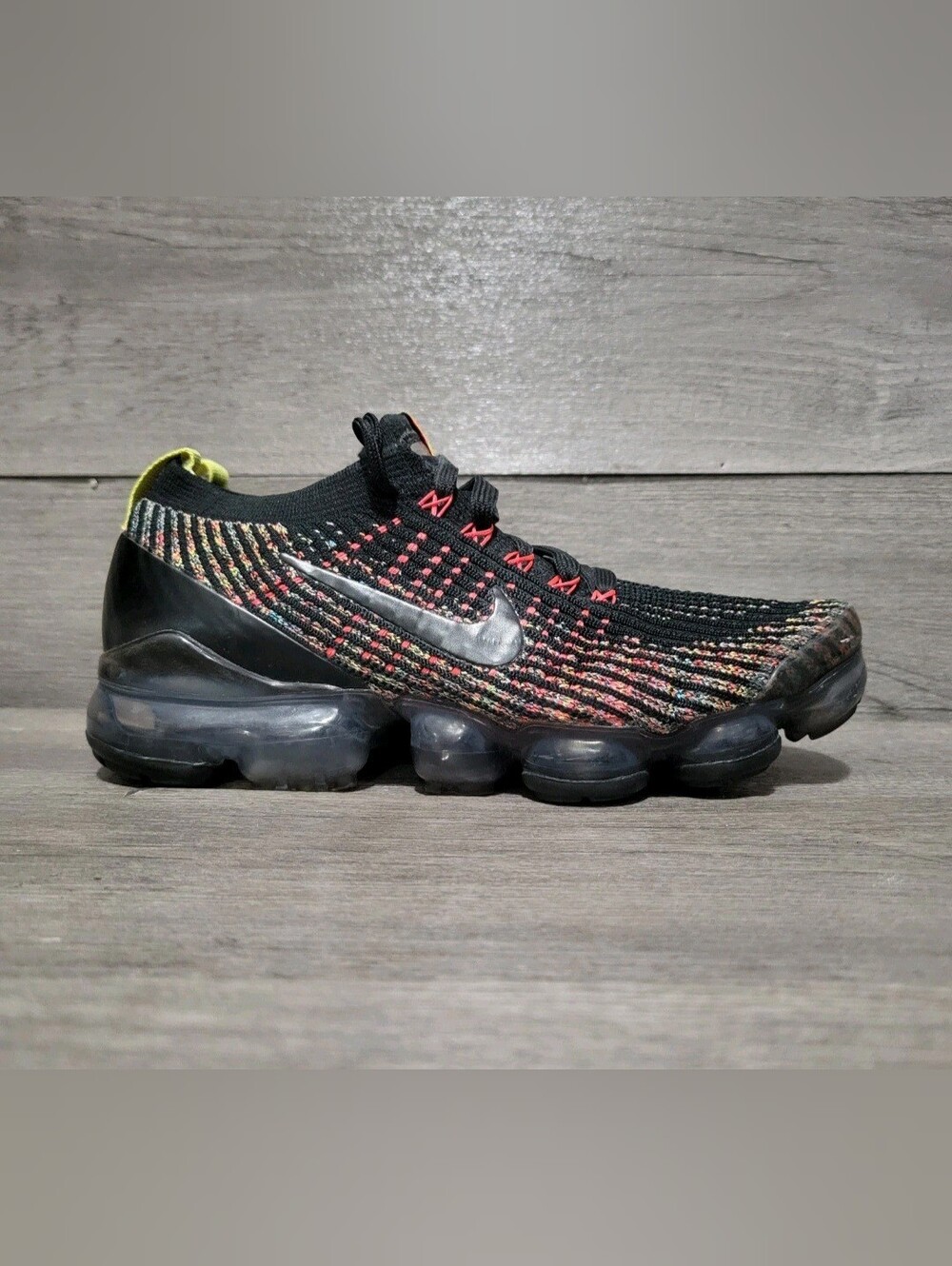 Nike Air VaporMax Flyknit 3 Black MultiColor AJ6910-009 Womens 7.5
